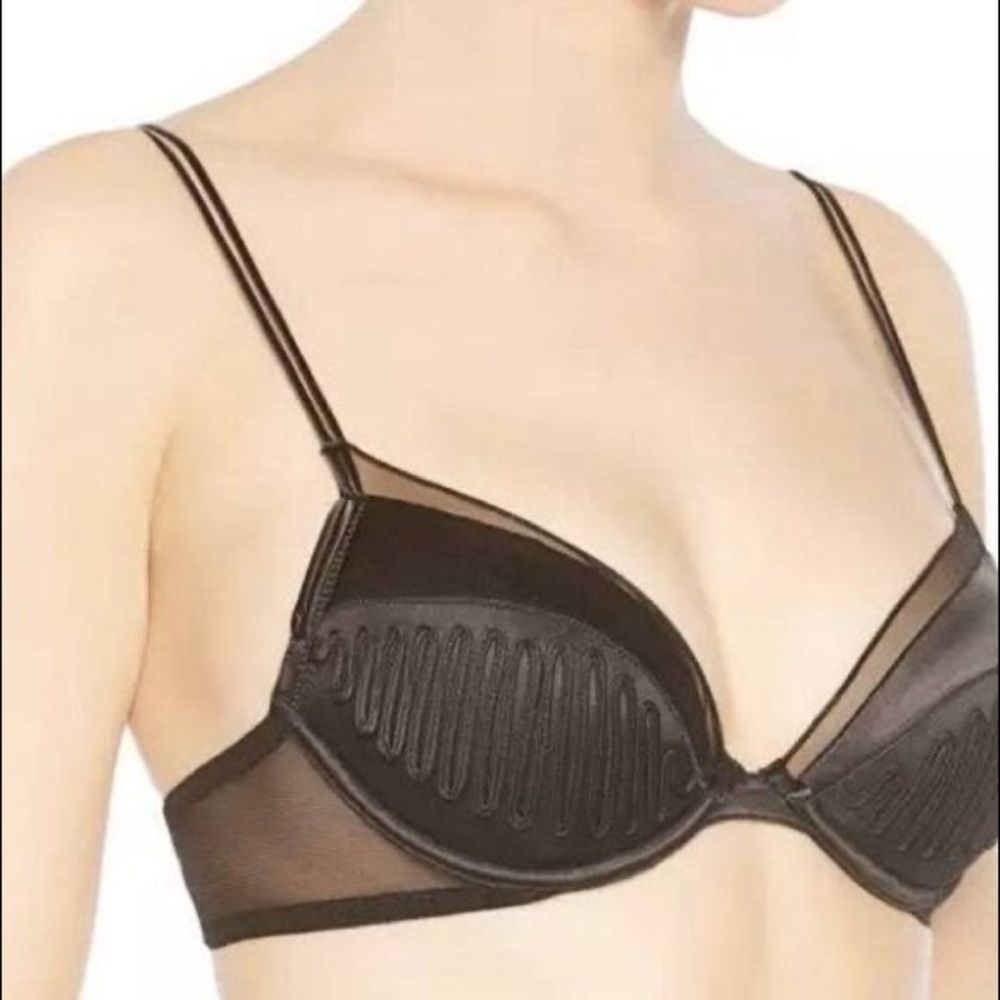 La Perla Black Sheer Underwire Plunge Bra